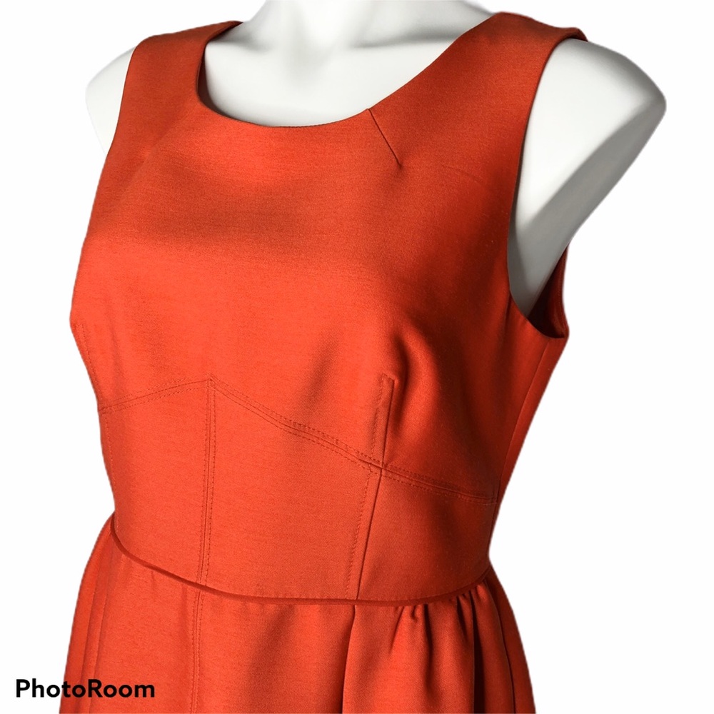 J. Crew Allie Orange Wool/Silk Pleated Dress - Picture 4 of 8